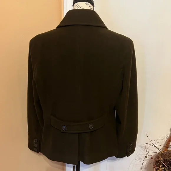 ‼️SOLD‼️ Esprit PEA COAT- Wool- Ladies Classic Chocolate Brown- XL w/ Scarf 🧣 - Picture 5 of 16